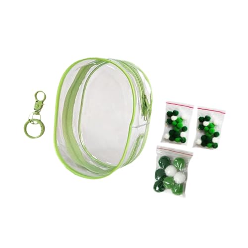 Perfeclan Transparente Figuren-Präsentationstasche, Aufbewahrungstasche für Mini-Puppen, Kleiner Puppenbeutel, tragbare Puppenvitrine aus PVC für, GrÜn von Perfeclan