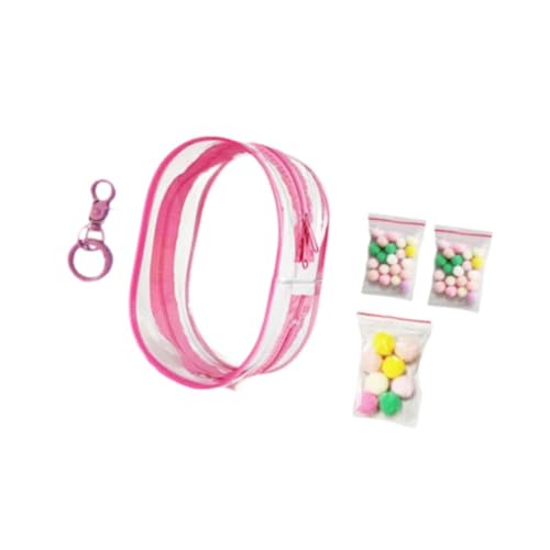 Perfeclan Transparente Figuren-Präsentationstasche, Aufbewahrungstasche für Mini-Puppen, Kleiner Puppenbeutel, tragbare Puppenvitrine aus PVC für, Rosa von Perfeclan