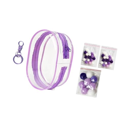 Perfeclan Transparente Figuren-Präsentationstasche, Aufbewahrungstasche für Mini-Puppen, Kleiner Puppenbeutel, tragbare Puppenvitrine aus PVC für, Violett von Perfeclan