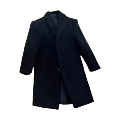 Perfeclan Trenchcoat für Männer im Maßstab 1/6, Mantel für männliche Figuren, Kostüm für Puppen, Windjacke für Actionfiguren, Schwarz von Perfeclan