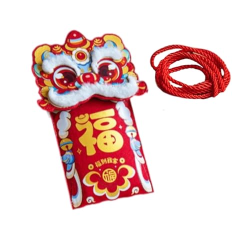 Perfeclan Umhängetasche, rotes Paket, chinesisches Neujahrs-Geldbörse Hongbao mit hängendem Seil, roter Umschlag Hong Bao für Partygeschenke, Geburtstag, Style A von Perfeclan