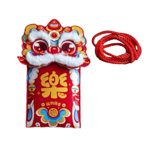 Perfeclan Umhängetasche, rotes Paket, chinesisches Neujahrs-Geldbörse Hongbao mit hängendem Seil, roter Umschlag Hong Bao für Partygeschenke, Geburtstag, Style B von Perfeclan