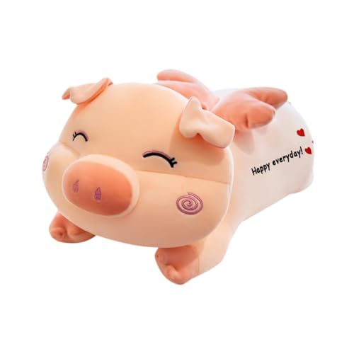 Perfeclan Weiche Plüsch-Schwein-Puppe, Schwein, Stofftier, Cartoon, zum Sammeln, Heimdekoration, Schwein, Plüschtier, kuscheliges Stofftier für Erwachsene, 60cm von Perfeclan