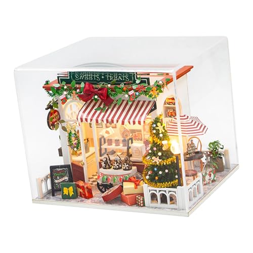 Perfeclan Weihnachts-Puppenhaus-DIY-Kit, 3D-Holzpuzzle mit Beleuchtung als Valentinstagsgeschenk, einfache Installation mit Staubschutzhülle, Holzmodell Perfeclan Weihnachts-Puppenhaus-DIY-Kit, 3D-Holzpuzzle mit Beleuchtung als Valentinstagsgeschenk, einfache Installation mit Staubschutzhülle, Holzmodell von Perfeclan