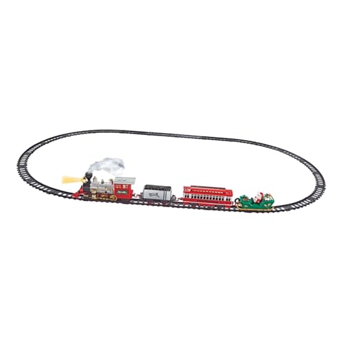 Perfeclan Weihnachtseisenbahn-Set, Lichter und Musik für den Innenbereich für Familien, Spielzeugeisenbahn-Set, Weihnachtsmann und Eisenbahnwaggons für Kinder, von Perfeclan