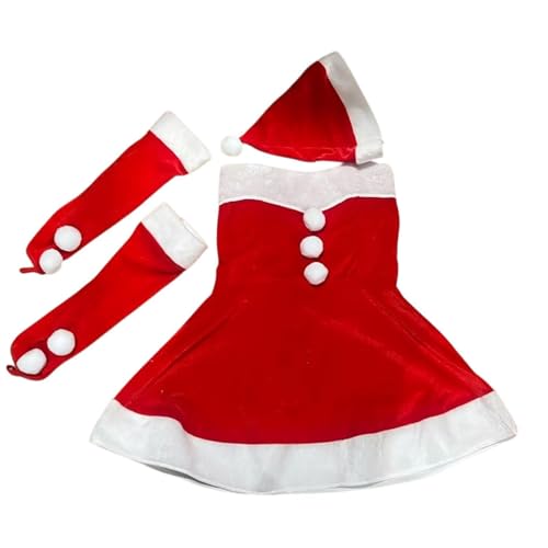 Perfeclan Weihnachtsmann-Kostümkleid für Damen, Minikleid, Weihnachtskleid für Neujahr, Rollenspiele von Perfeclan