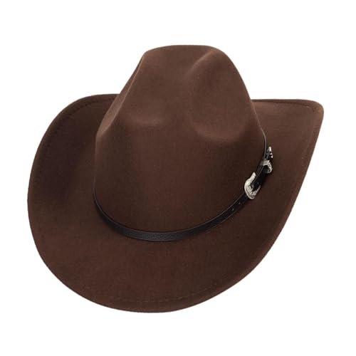 Perfeclan Western Cowboyhut Sonnenhut Große Krempe Kostümhut für Karneval Outdoor Verkleidung, Style A Coffee von Perfeclan