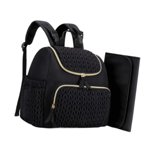 Perfeclan Wickeltasche, Schwangerschaftstasche, Neugeborenentasche, Reise-Handtasche, Baby-Windel-Rucksack für Picknick, Outdoor-Aktivitäten, Einkaufen, Schwarz von Perfeclan