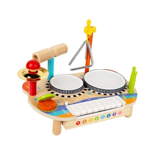 Perfeclan Xylophon Drum Set Multifunktionales Musikinstrumente Sensorisches Bildungsspielzeug für Kinder von 3 4 5 Jahren von Perfeclan