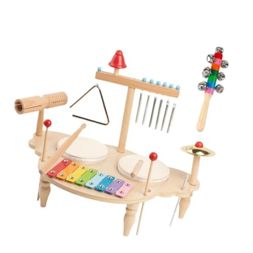 Perfeclan Xylophon-Schlagzeug-Set, Schlaginstrumente für Kleinkinder, Feinmotorik-Lernspielzeug, Baby-Musikinstrument, Spielzeug für den Urlaub von Perfeclan