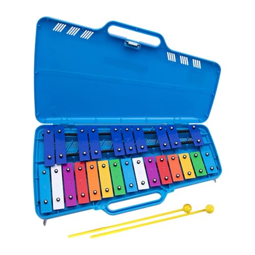 Perfeclan Xylophon für Kinder Instrument Bildungsspielzeug 25 Noten Glockenspiel Xylophon Percussion Musikspielzeug für Spieler Band, Blau von Perfeclan