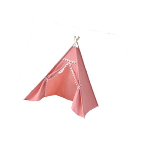 Tipi-Zelt für Kinder, Spielhaus für Kinder, waschbar, aus Baumwollleinen, Tipi, Spielzelt für Kinder für Partys, Leseecke, Wohnzimmer, Rosa von Perfeclan