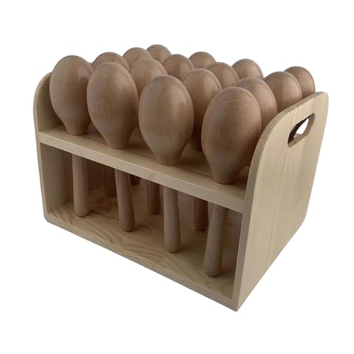 perfeclan 8 Stück Maracas aus Holz, Sandhämmer für Kinder und Erwachsene, Handpercussion, handbemalte Maracas für Auftritte, Partygeschenke, Spiele von Perfeclan