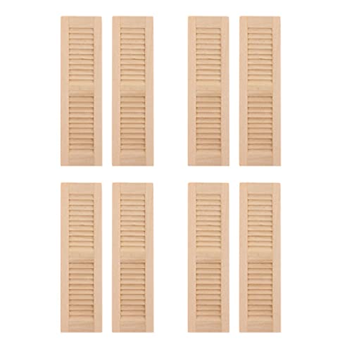 Perfeclan 8pcs 1/12 Puppenhaus Möbel Holzläden DIY Fenster Zubehör von Perfeclan