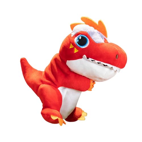 perfeclan Dinosaurier Handpuppe Tier Plüschtier Lernspielzeug Bildungsspielzeug Montessori Spielzeug Cartoon Requisite Tier Handpuppe für Kinder, Rot von Perfeclan