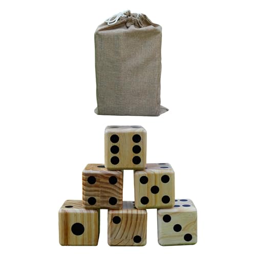 perfeclan Holz-Punktwürfel, 9,2 cm, frühes Lernspielzeug, Brettspiel mit frühen mathematischen Fähigkeiten, D6-Würfel, Punktwürfel für Kinder, Jungen, Mädchen, von Perfeclan