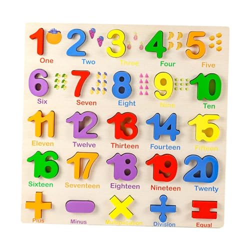 perfeclan Holzpuzzle-Bausteine, Fähigkeitsentwicklung, passendes Spiel, Lernspielzeug für 3-, 4- und 5-Jährige, Kindergartengeschenk, Zahlenrätsel perfeclan Holzpuzzle-Bausteine, Fähigkeitsentwicklung, passendes Spiel, Lernspielzeug für 3-, 4- und 5-Jährige, Kindergartengeschenk, Zahlenrätsel von Perfeclan