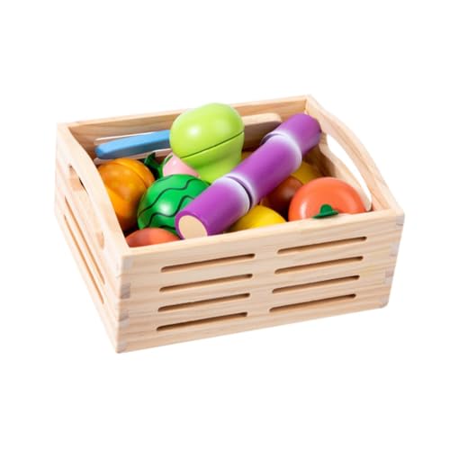 perfeclan Holzspielzeug-Spielset mit Lebensmitteln, Vorschulklassiker, Geburtstagsgeschenk für Jungen und Mädchen, Küchenzubehör, Obstschneidespielzeug perfeclan Holzspielzeug-Spielset mit Lebensmitteln, Vorschulklassiker, Geburtstagsgeschenk für Jungen und Mädchen, Küchenzubehör, Obstschneidespielzeug von Perfeclan