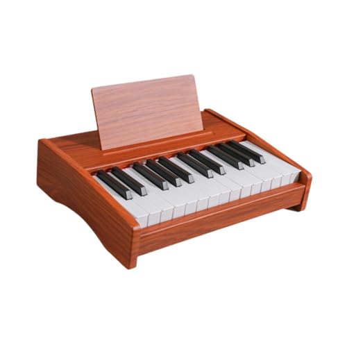 perfeclan Kids Piano Keyboard, elektronisches Spielzeug, Klavier 25 Tasten digitalaufladbarer hölzerne Musikspielzeug, Instrument für Kleinkinder , Braun von Perfeclan