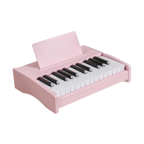 perfeclan Kids Piano Keyboard, elektronisches Spielzeug, Klavier 25 Tasten digitalaufladbarer hölzerne Musikspielzeug, Instrument für Kleinkinder , Rosa von Perfeclan