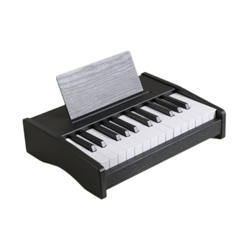 perfeclan Kids Piano Keyboard, elektronisches Spielzeug, Klavier 25 Tasten digitalaufladbarer hölzerne Musikspielzeug, Instrument für Kleinkinder , Schwarz von Perfeclan