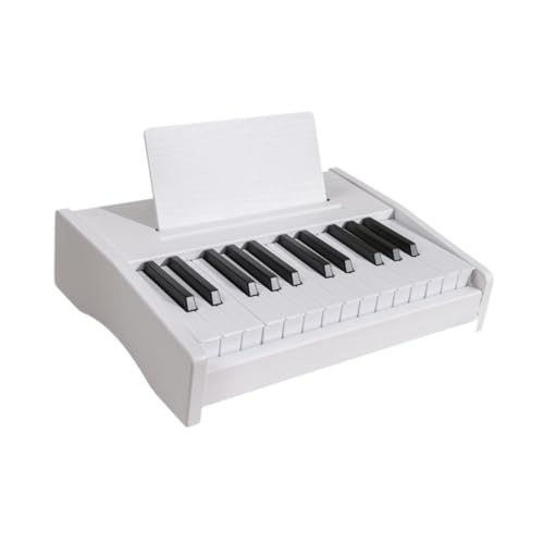 perfeclan Kids Piano Keyboard, elektronisches Spielzeug, Klavier 25 Tasten digitalaufladbarer hölzerne Musikspielzeug, Instrument für Kleinkinder , Weiß von Perfeclan