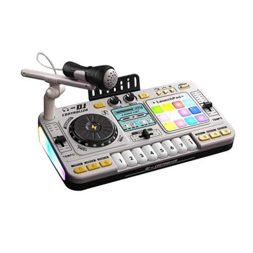 perfeclan Musical DJ Set für Kinder Musical Toy Turntable Gift Bildungstisch Instrument mit Lichtern DJ Party Mixer Controller , Style C von Perfeclan