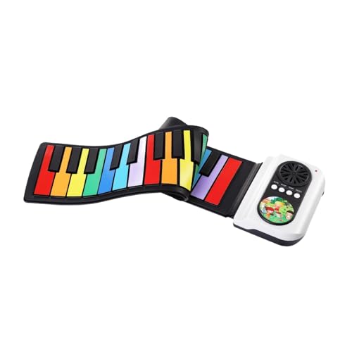 Perfeclan Roll-up-Piano-, elektrische Hand-Roll-Piano-, elektronisches Klavier für Feiertagsgeschenk, Heimprogrammierung, Anfänger, Kinder , 49 Tasten Farbe von Perfeclan