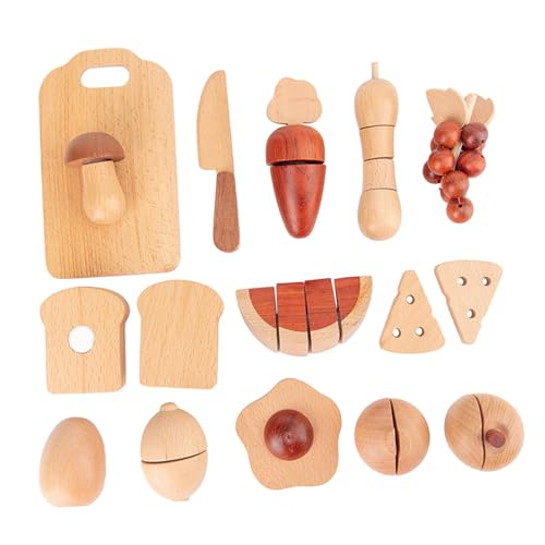 Perfeclan Schneiden von Obst und Gemüse, Spielküchenspielzeug aus Holz, Montessori-Spielküchenspielzeug, Küchenspielset für Jungen, Partygeschenke von Perfeclan