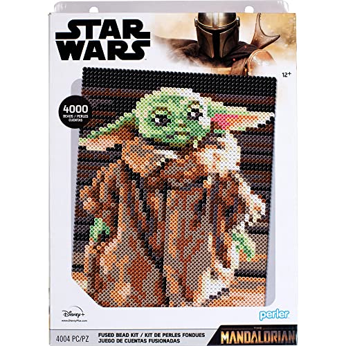 Perler 80-54391 The Mandalorian Baby Yoda Star Wars Fuse Bead Deluxe Box Kit 4005, Papier, 4000 pieces von Perler