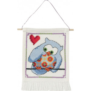 Permin Embroidery Aida für Bausätze Blaue Eule 15x21cm von Permin