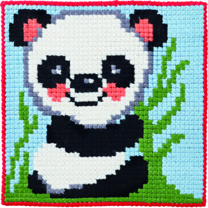 Permin Stickereiset Kinderkreuzstich Panda 25x25cm von Permin