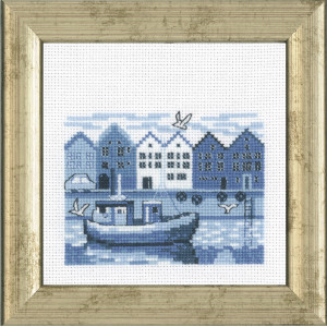 Permin Stickerei-Set Aida Hafen 12x12cm von Permin