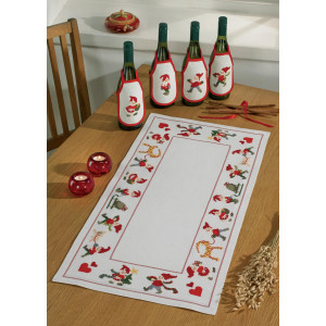 Permin Stickerei-Set Aida Läufer Merry Santa 41x83cm von Permin