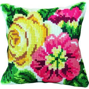 Permin Stickereiset Blumen stramaj w/Faden 35x35cm von Permin