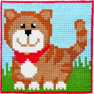 Permin Stickereiset Kinderkreuzstich Katze 25x25cm von Permin