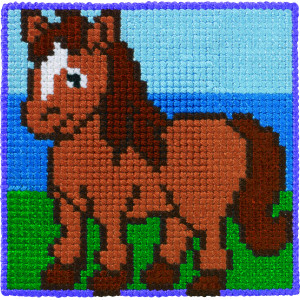 Permin Stickereiset Kinderkreuzstich Pferd 25x25cm von Permin