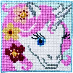 Permin Stickereiset Kinderkreuzstich Einhorn 25x25cm von Permin