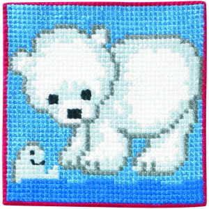 Permin Stickereiset Kinderkreuzstich Eisbär 25x25cm von Permin