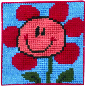 Permin Stickereiset Kinderkreuzstich Blume 25x25cm von Permin