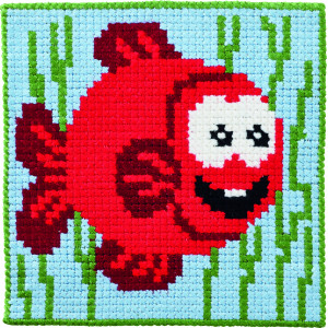 Permin Stickereiset Kinderkreuzstich Fisch 25x25cm von Permin