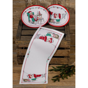 Permin Stickerei-Set Läufer Weihnachtsmann wäscht 25x61cm von Permin