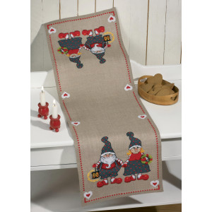 Permin Stickerei-Set Leinen Läufer Santa und Frau Claus 38x115cm von Permin