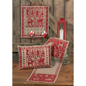 Permin Stickerei-Set Leinen Weihnachtskalender Christmas Spirit 45x50c von Permin