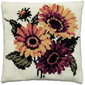 Permin Stickereiset Stramaj m/Garn Sonnenblumen 40x40cm von Permin