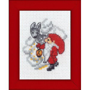 Permin Stickerei-Set Weihnachtsbild Elf und Hirsch 6x8cm von Permin