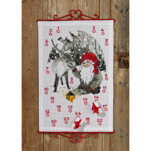 Permin Stickerei-Set Weihnachtskalender Elf und Rentier 40x60cm von Permin