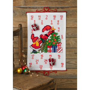 Permin Stickerei-Set Weihnachtskalender Elfen Dekorationen Baum 38x56c von Permin