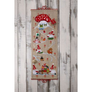 Permin Stickerei-Set Weihnachtskalender Elfen und Geschenke 35x92cm von Permin