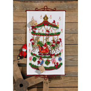 Permin Stickerei-Set Weihnachtskalender Karussell 35x58cm von Permin